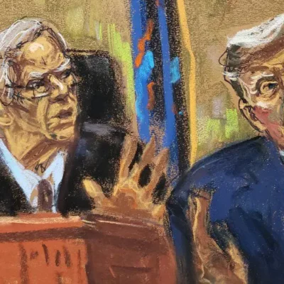 Загнаний у юридичний куток, Дональд Трамп виходить, розмахуючись у суді