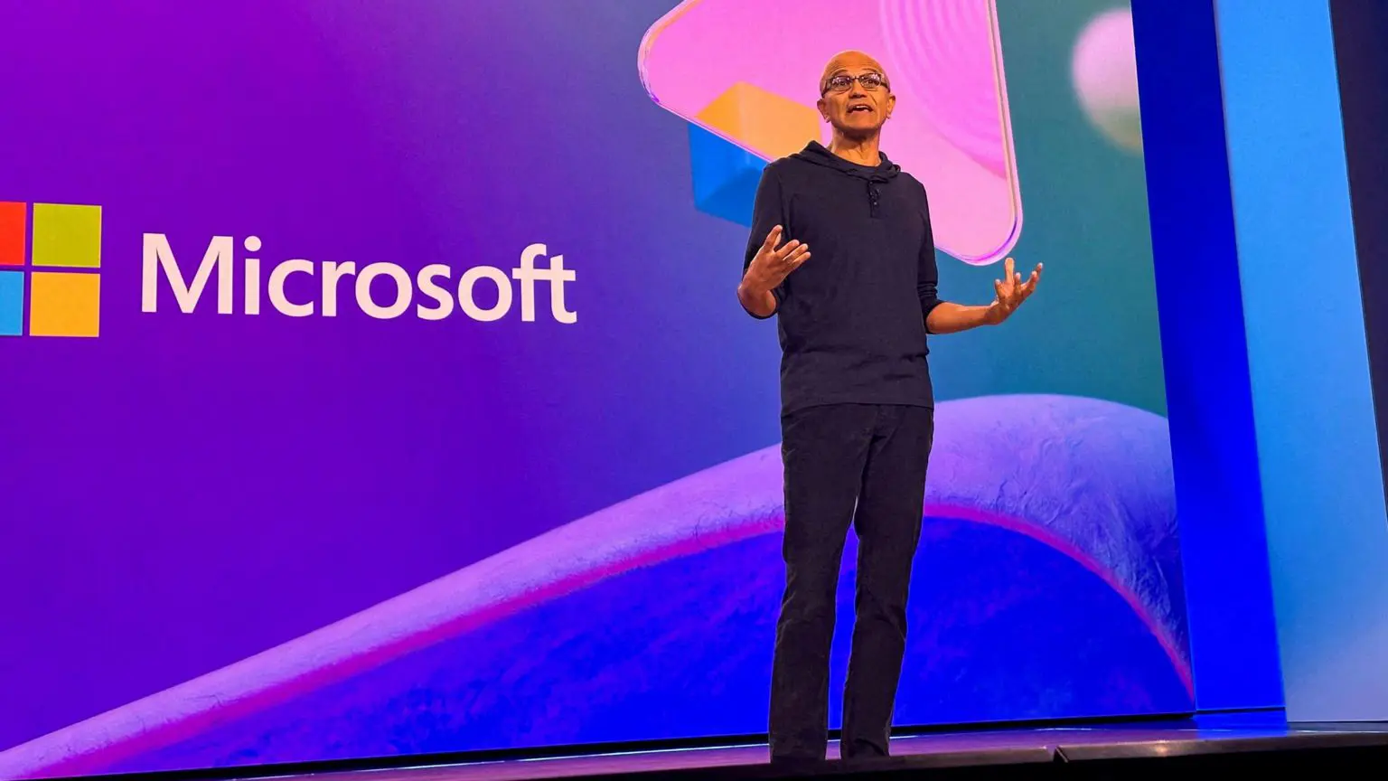 Генеральний директор Microsoft Сатья Наделла виступає на щорічній конференції розробників компанії у 2024 році.